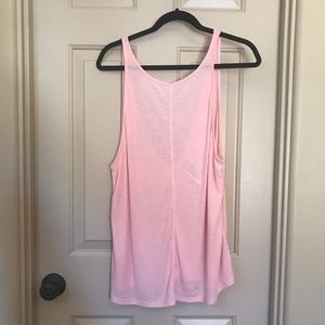 Free People Pink Tank with Low V Back